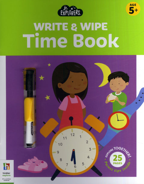 Jr. Explorers Write & Wipe Time Book