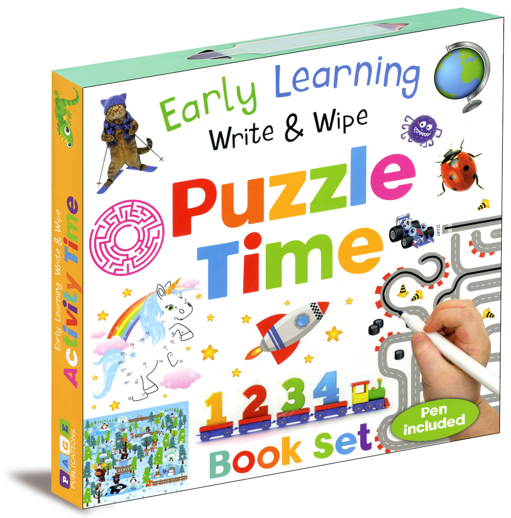 Early Learning Write & Wipe Puzzle Time Book Set