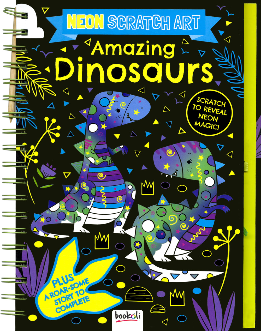 Neon Scratch Art Amazing Dinosaurs