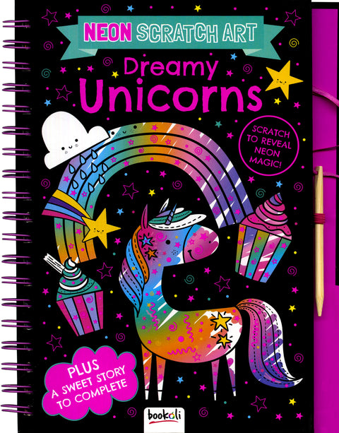 Neon Scratch Art Dreamy Unicorns