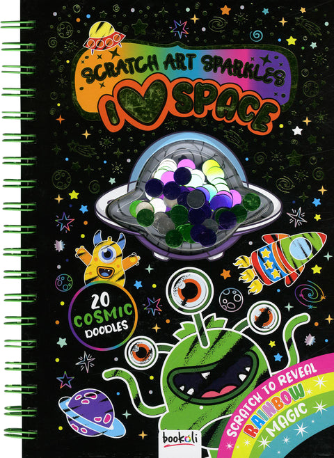 Scratch Art Sparkles I Love Space