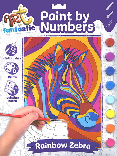 Art Fantastic Paint by Number Rainbow Zebra