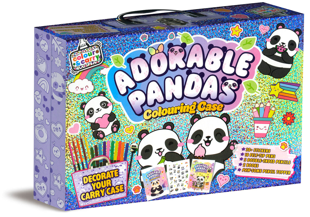 Colour & Carry Adorable Pandas Colouring Case