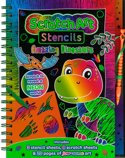 Scratch Art Stencils Amazing Dinosaurs