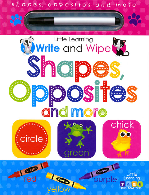 Little Learning Write and Wipe Shapes, Opposites and More