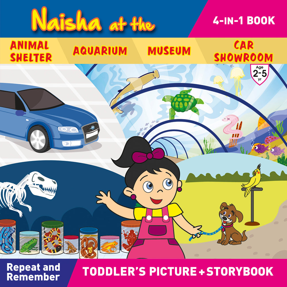 Naisha at the Animal Shelter, Aquarium, Museum, Car Showroom (4in1)