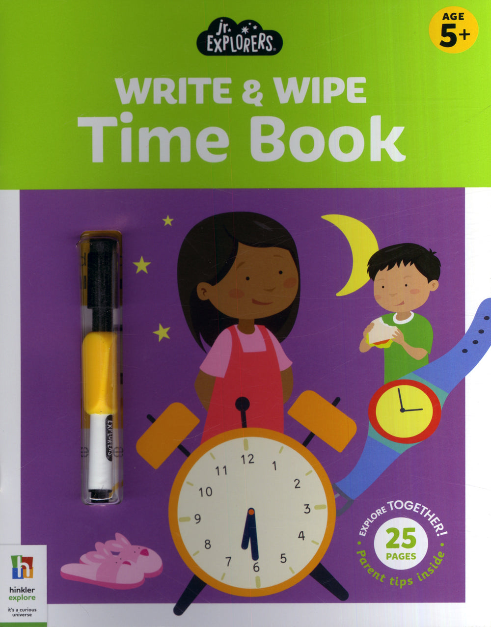 Jr. Explorers Write & Wipe Time Book