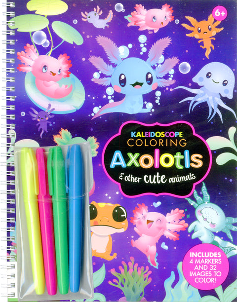 Kaleidoscope Coloring Axolotls & Other Cute Animals