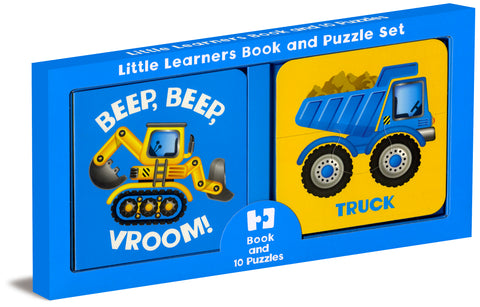 Little Learners Book and Puzzle Set Beep, Beep Vroom