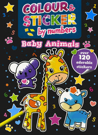 Colour & Sticker By Numbers Baby Animals