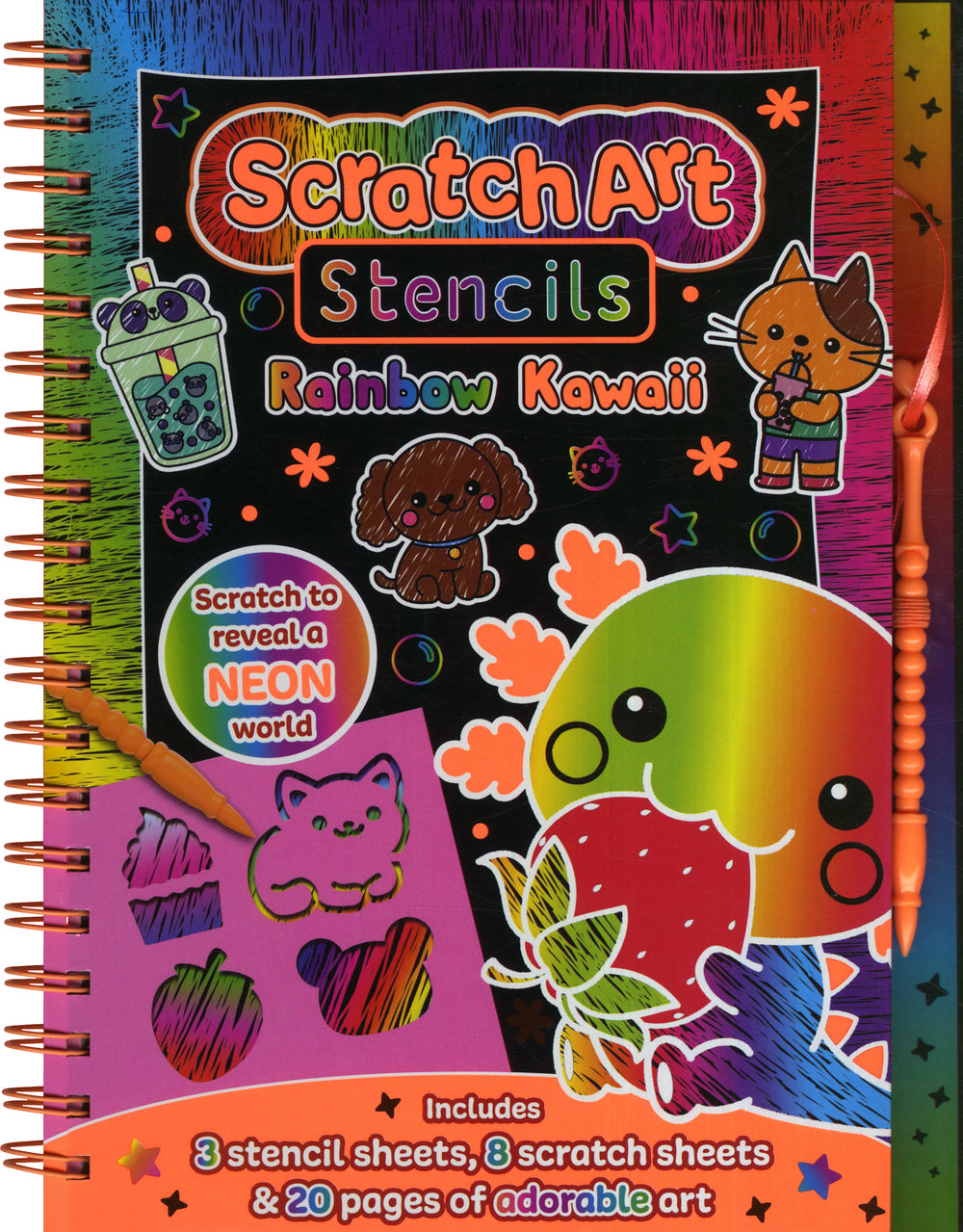 Scratch Art Stencils Rainbow Kawaii
