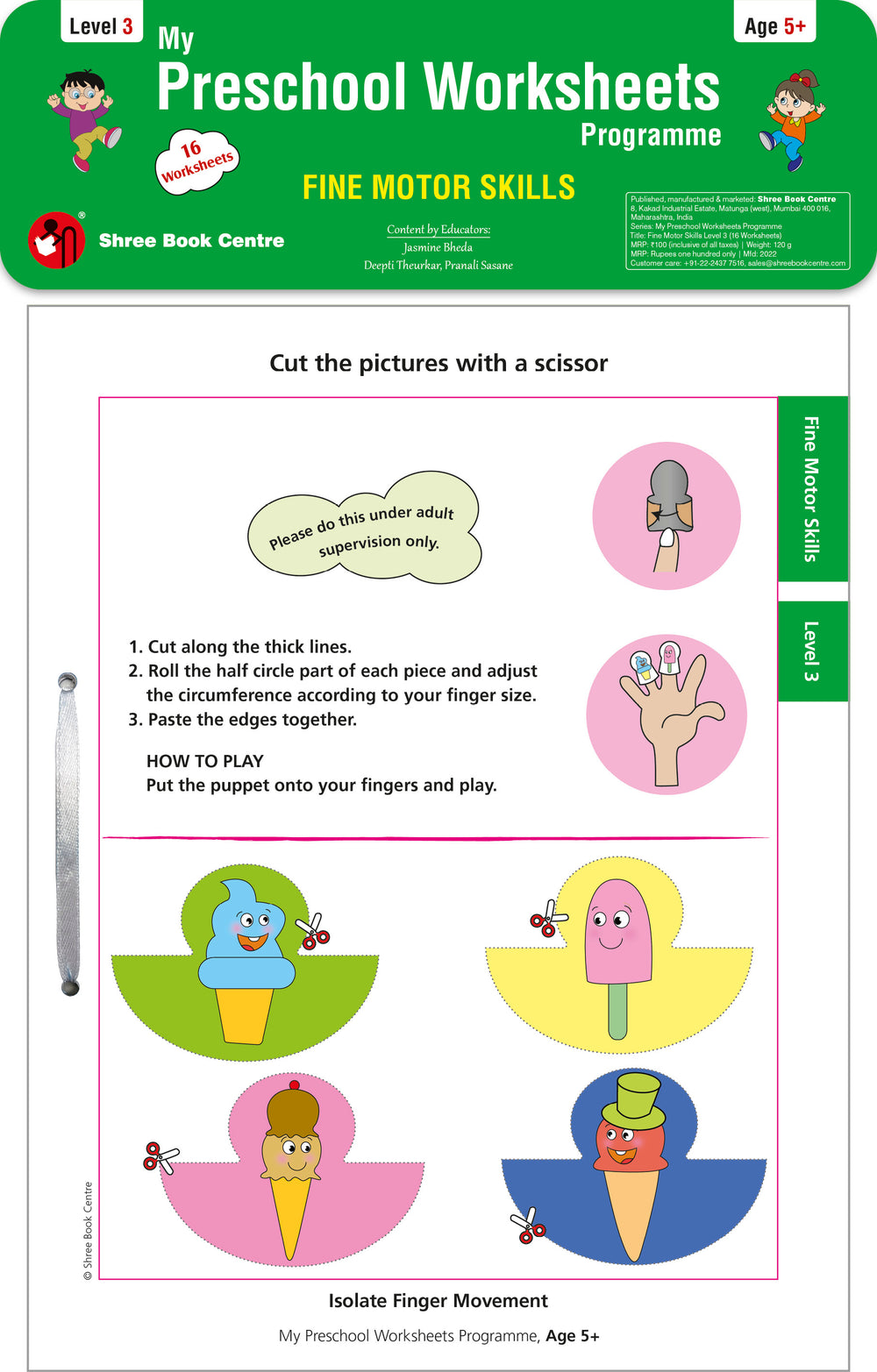 My Preschool Worksheets Programme Fine Motor Skills Level 3