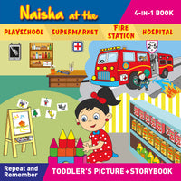 Naisha at the Playschool, Supermarket, Fire Station, Hospital (4in1)