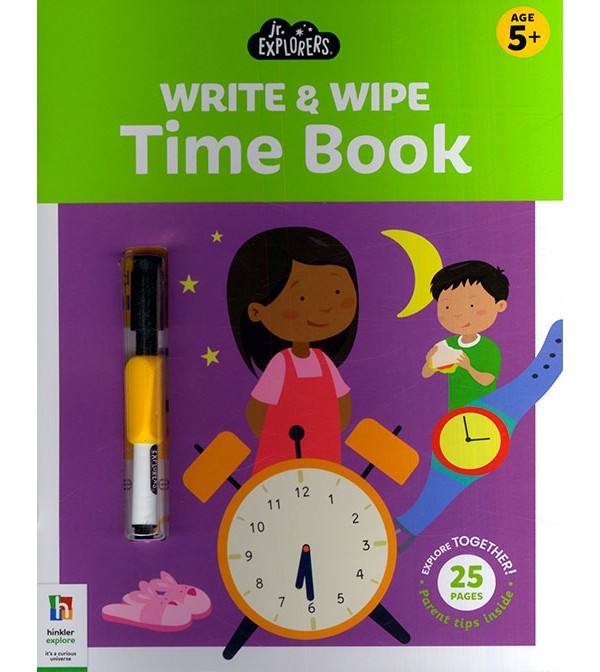 Jr. Explorers Write & Wipe Time Book