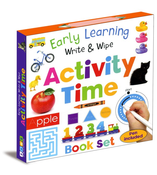 Early Learning Write & Wipe Activity Time Book Set