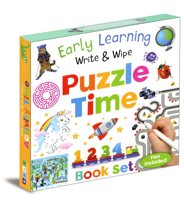 Early Learning Write & Wipe Puzzle time Book Set