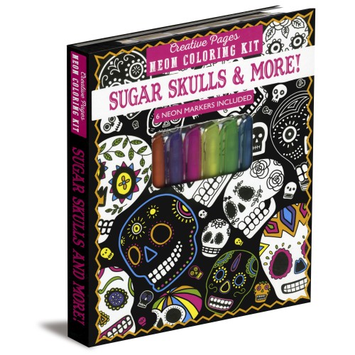 Sugar Skulls & More Neon Coloring Kit