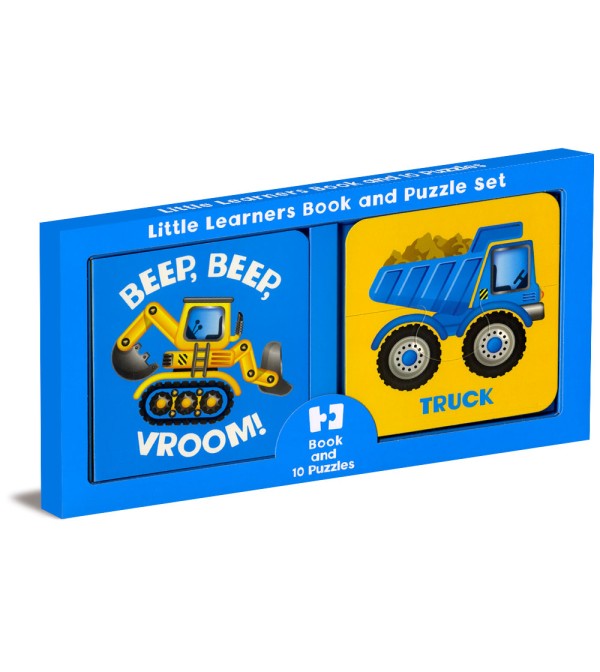Little Learners Book and Puzzle Set Beep, Beep Vroom