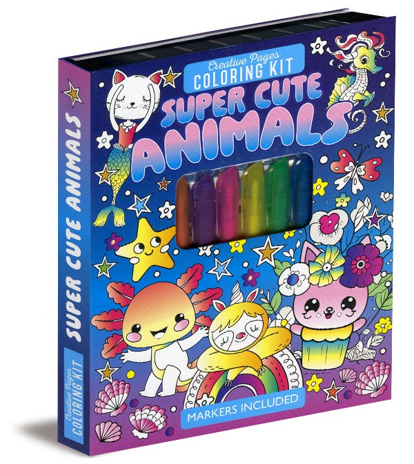 Creative Pages Coloring Kit: Super Cute Animals