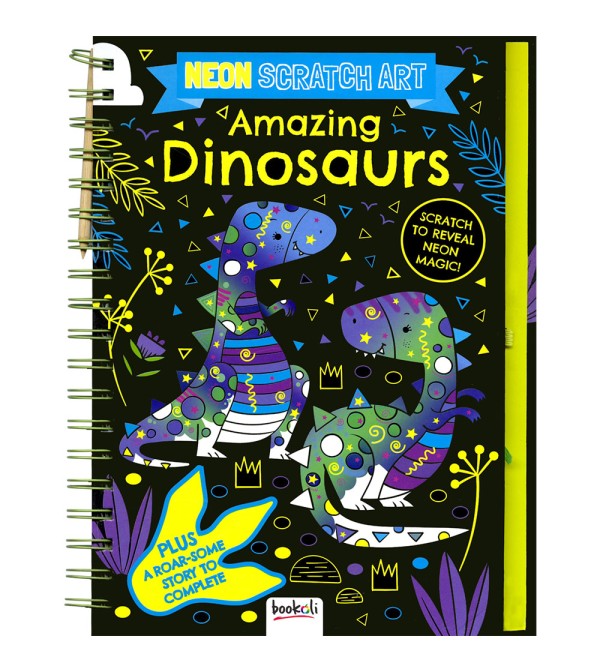 Neon Scratch Art Amazing Dinosaurs