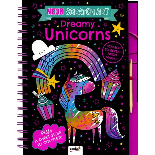 Neon Scratch Art Dreamy Unicorns