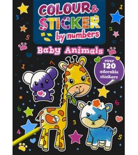 Colour & Sticker By Numbers Baby Animals
