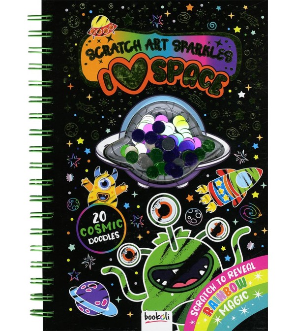 Scratch Art Sparkles I Love Space