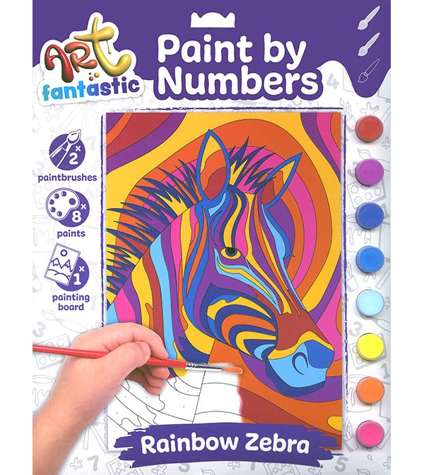 Art Fantastic Paint by Number Rainbow Zebra