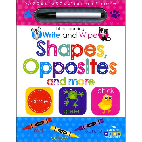 Little Learning Write and Wipe Shapes Opposites and More