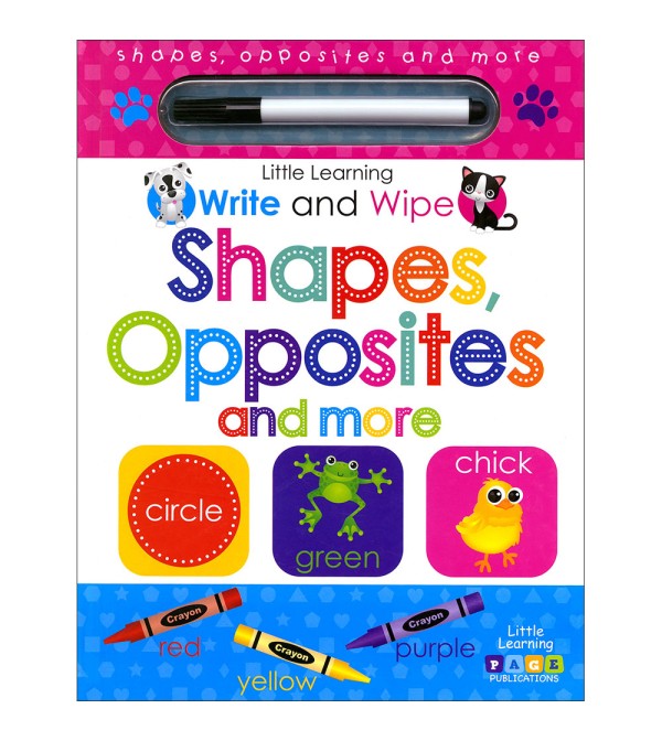 Little Learning Write and Wipe Shapes Opposites and More