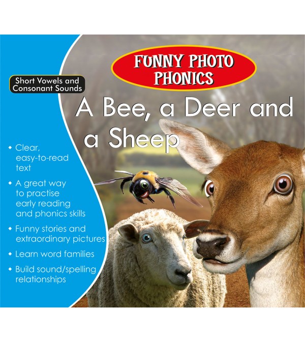 Funny Photo Phonics A Bee, a Deer and a Sheep