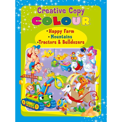 Creative Copy Colour Happy Farm, Mountains, Tractors & Bulldozers